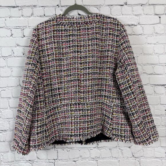 NWT Ann Taylor Fringe Tweed Jacket Multicolor Business Casual - Picture 5 of 12